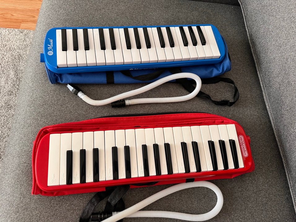 32 Tuşlu Mavi Melodika Çanta ile - Görsel 2