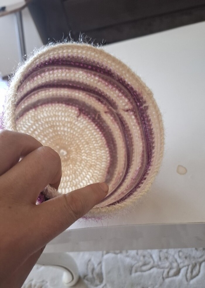 El örgüsü sepet, çok amaçlı kutu, örgü vazo - Görsel 2