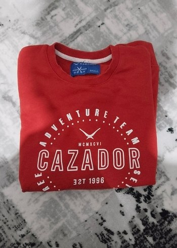 Kırmızı Baskılı Erkek Sweatshirt - Görsel 2