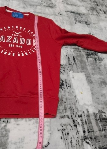 Kırmızı Baskılı Erkek Sweatshirt - Görsel 3