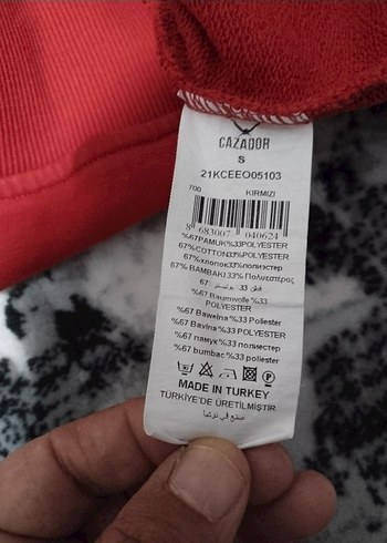 Kırmızı Baskılı Erkek Sweatshirt - Görsel 5