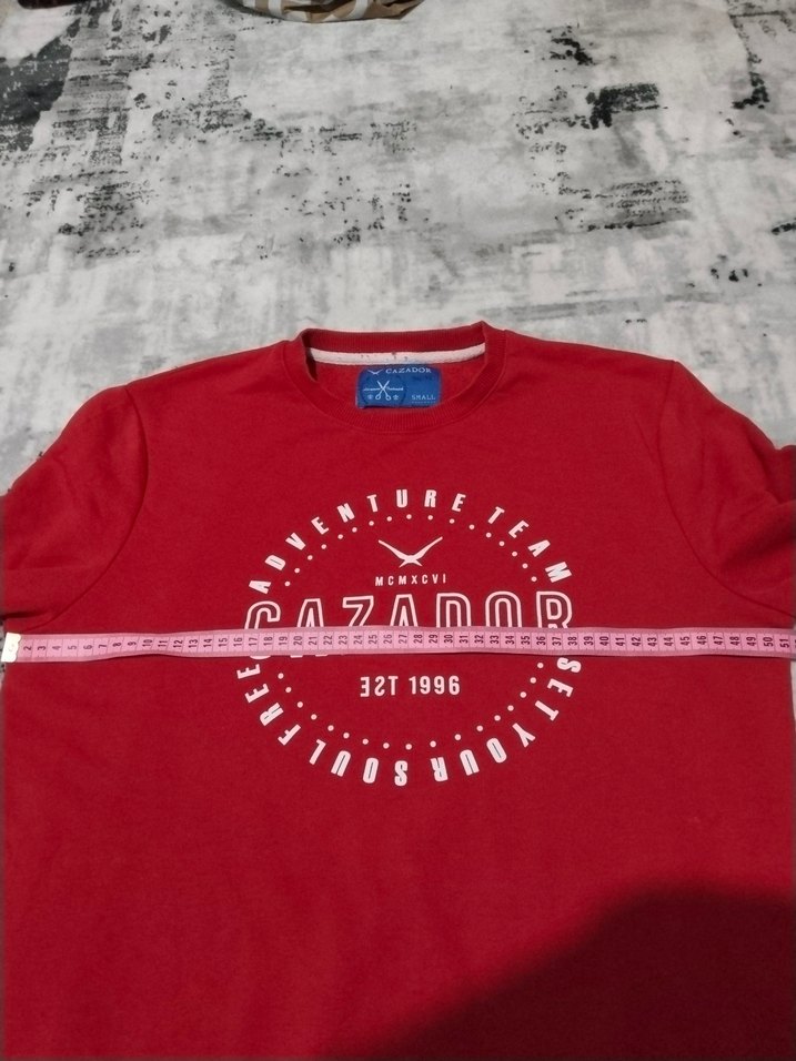 Kırmızı Baskılı Erkek Sweatshirt - Görsel 4