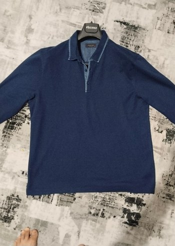 Kiğılı marka Denim Erkek Uzun Kollu Polo yaka sweatshirt - Görsel 5
