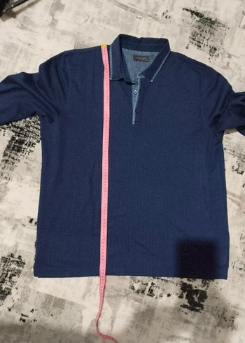 Kiğılı marka Denim Erkek Uzun Kollu Polo yaka sweatshirt - Görsel 3