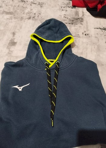 Mizuno Erkek Mavi Kapüşonlu Sweatshirt - Görsel 3