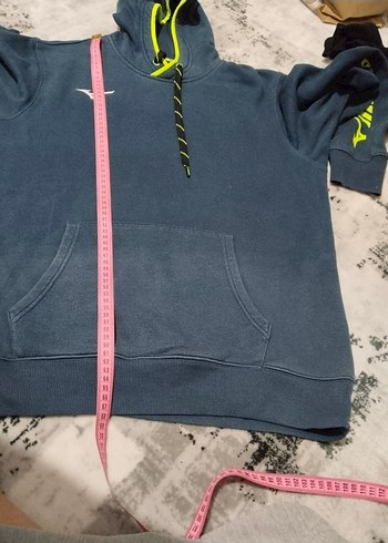 Mizuno Erkek Mavi Kapüşonlu Sweatshirt - Görsel 7
