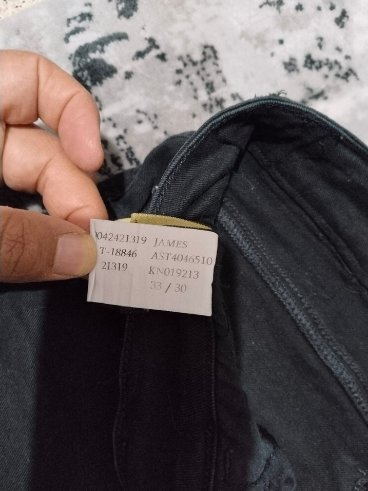 Siyah erkek Denim  Fermuarlı Jean - Görsel 2