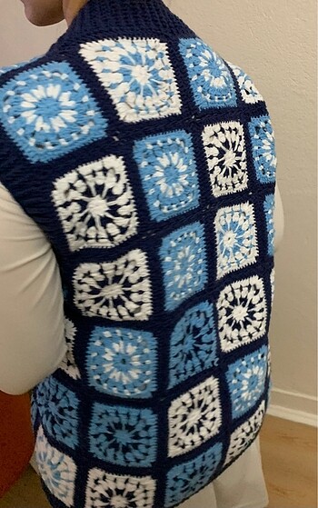 Örgü motif yelek - Görsel 5