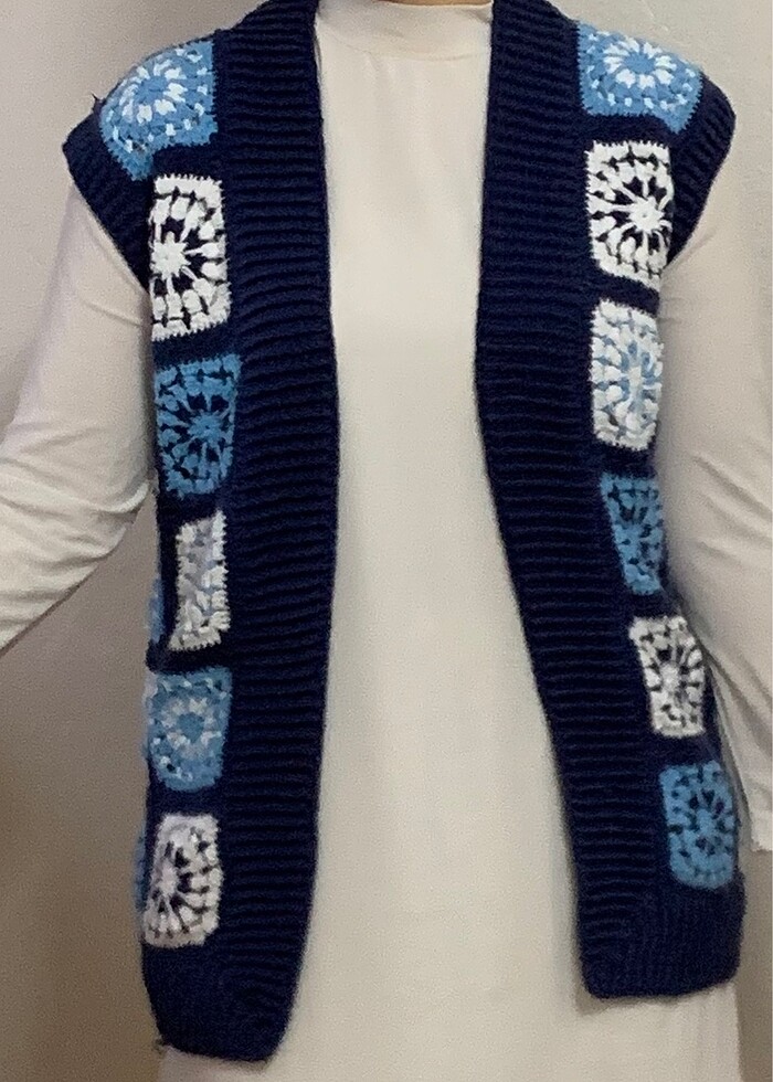 Örgü motif yelek - Görsel 2