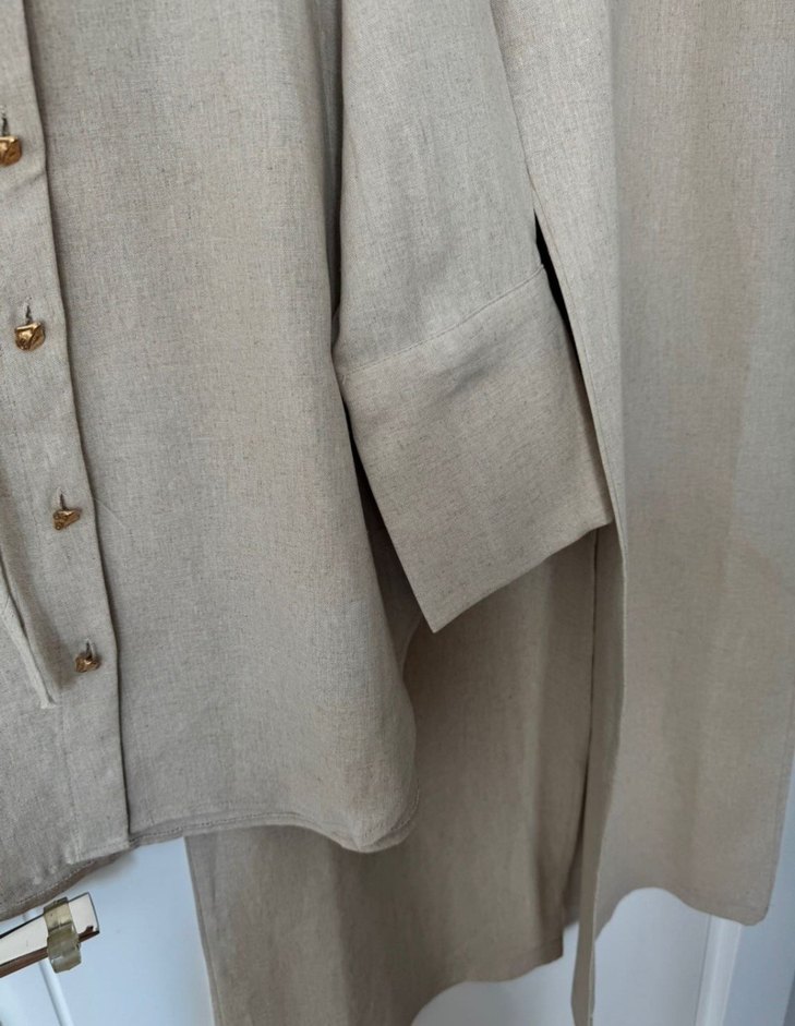 Bej Keten Kadın Takım - Görsel 3