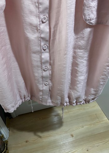 Ceremony marka Pembe Uzun Kadın Salaş Kapüşonlu kap - Görsel 4