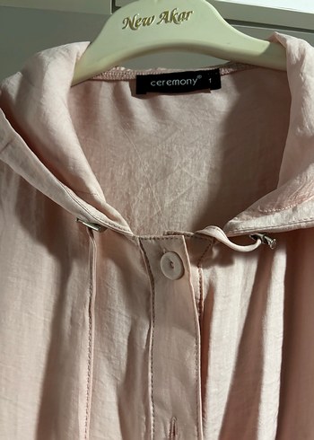 Ceremony marka Pembe Uzun Kadın Salaş Kapüşonlu kap - Görsel 3