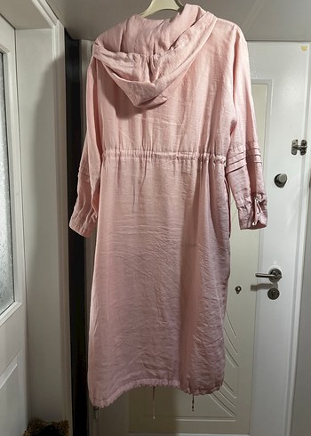 Ceremony marka Pembe Uzun Kadın Salaş Kapüşonlu kap - Görsel 2