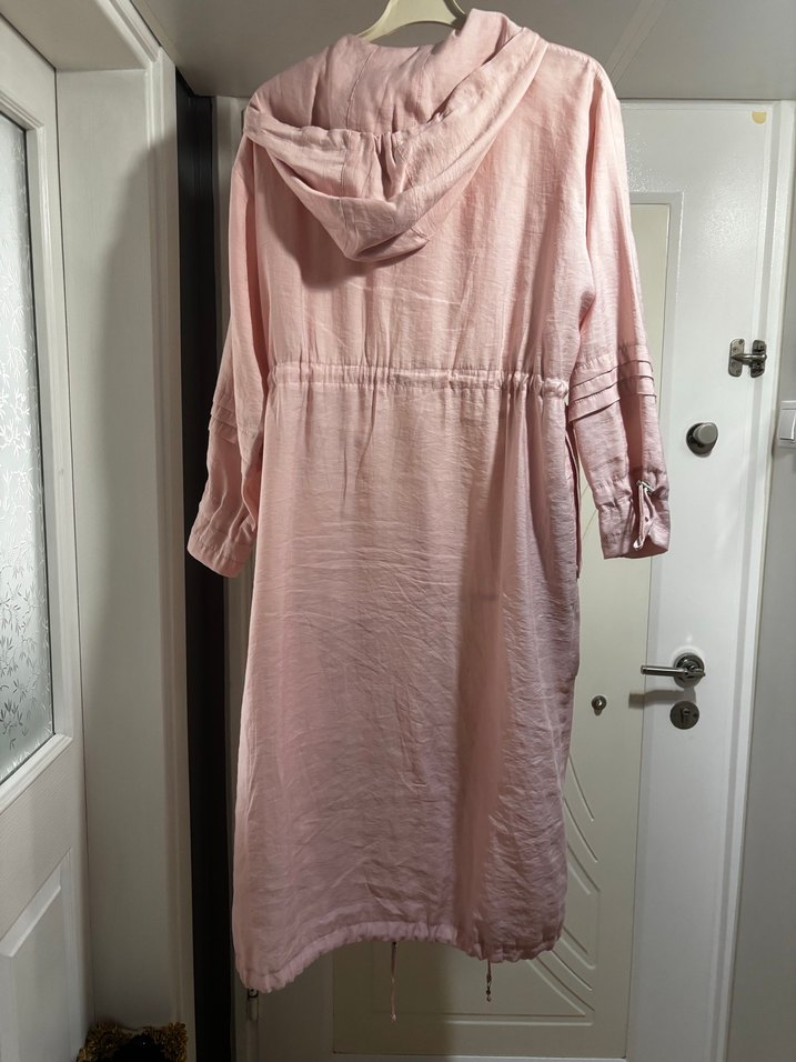 Ceremony marka Pembe Uzun Kadın Salaş Kapüşonlu kap - Görsel 2