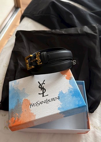 Yves Saint Laurent Ysl Siyah Deri Kemer