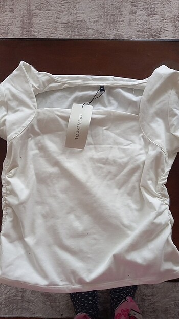 xl Beden beyaz Renk Trendyolmilla kare yaka beyaz bluz