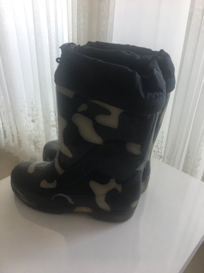 Erkek Çocuk Kamuflaj Desenli Lastik yağmur Çizmesi içi tüylü - Görsel 2