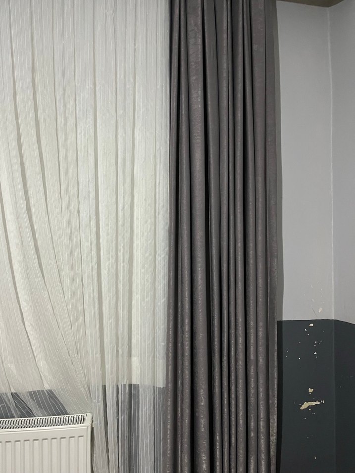 Gri Modern Desensiz Perde - Görsel 3