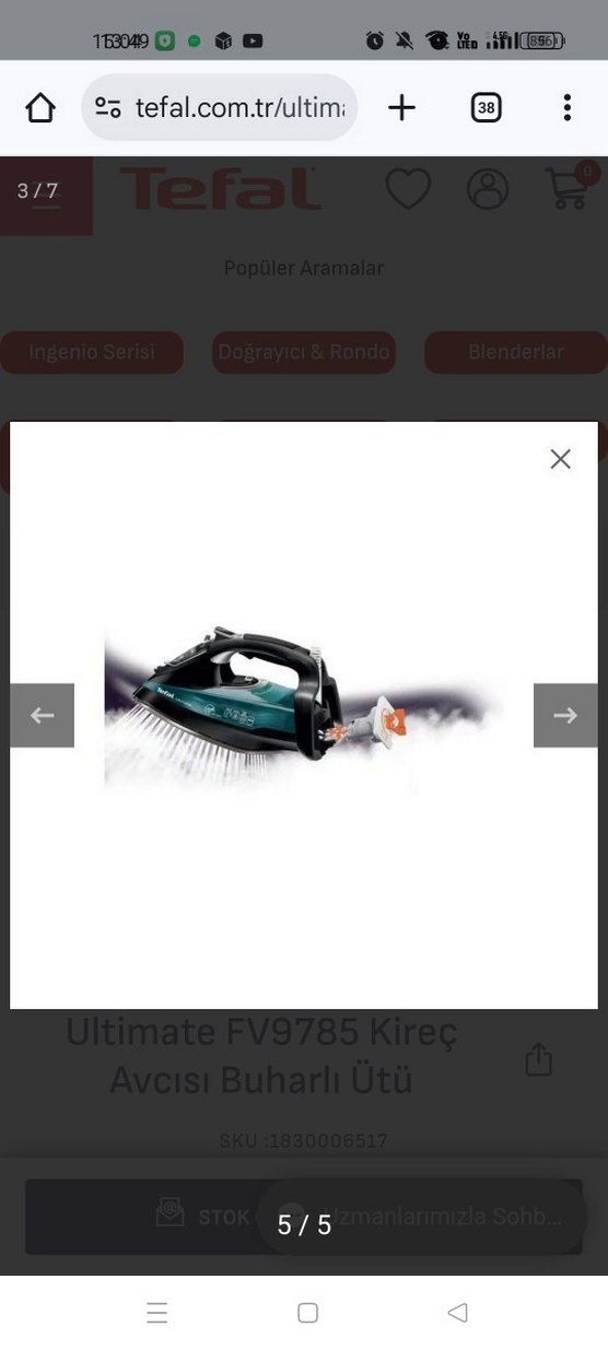 Koyu Turkuaz Tefal Ütü Ultimate FV9785 Kireç Avcısı Buharlı Ütü - Görsel 2