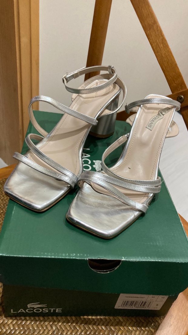 Gri Metal Tokalı Blok Topuklu Kadın Abiye Ayakkabı - Görsel 3