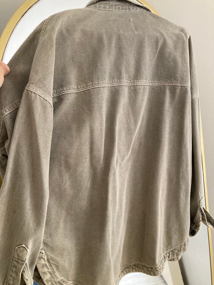 Zara Kadın Düğmeli Kot Gömlek - Görsel 3