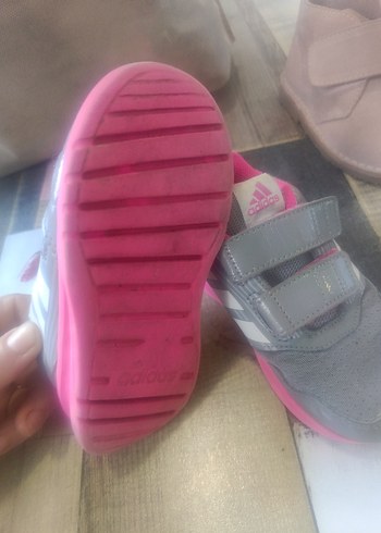 Pembe Gri çocuk Spor Ayakkabı Velcro - Görsel 2