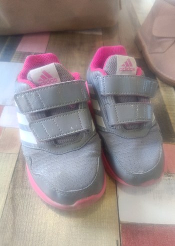 Pembe Gri çocuk Spor Ayakkabı Velcro - Görsel 3