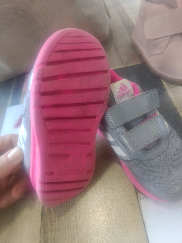 Pembe Gri çocuk Spor Ayakkabı Velcro - Görsel 2