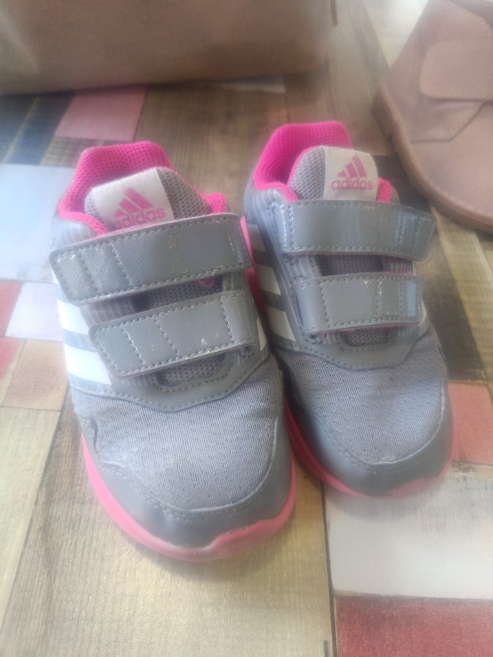 Pembe Gri çocuk Spor Ayakkabı Velcro - Görsel 3