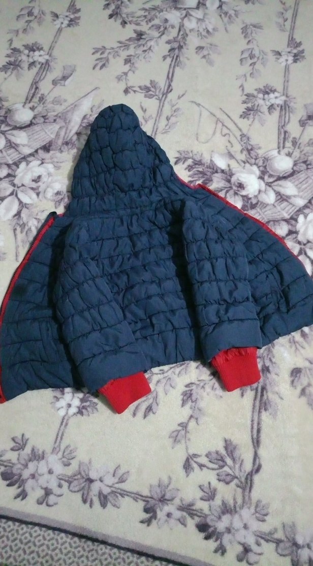 Erkek Çocuk Koyu Mavi Kapüşonlu Fermuarlı Mont - Görsel 5