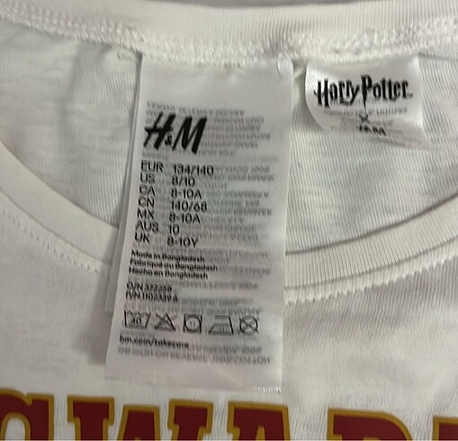 9 Yaş Beden H&M Harry Potter Hogwarts pijama