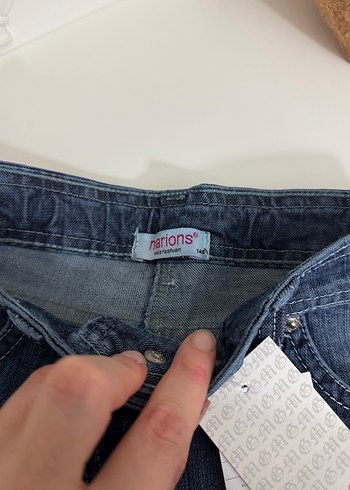 Lacivert Mini Denim Dar Kesim Jean - Görsel 3