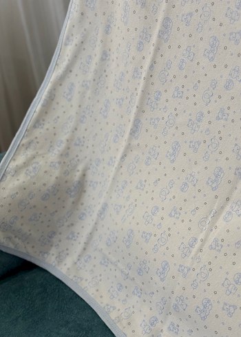 %100 pamuk penye cıft katlı bebek battanıye - Görsel 3