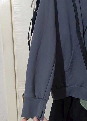 Antrasit Gri Midi Fermuarlı Hırka - Görsel 4