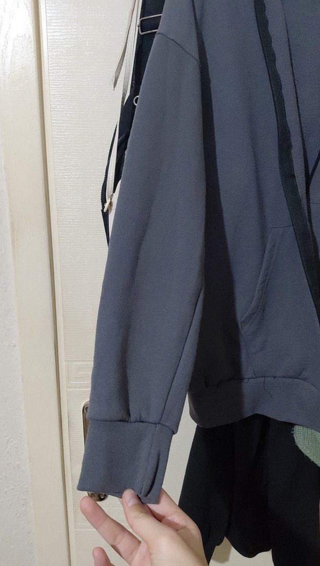 Antrasit Gri Midi Fermuarlı Hırka - Görsel 4