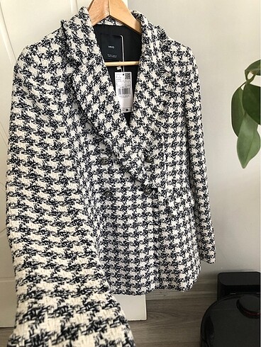 Mango düğmeli tüvit blazer ceket