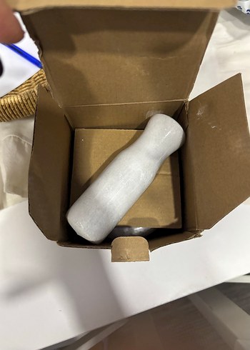 DOĞAL BEYAZ-GRİ MERMER HAVAN - Görsel 5