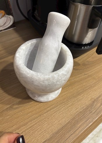 DOĞAL BEYAZ-GRİ MERMER HAVAN - Görsel 4