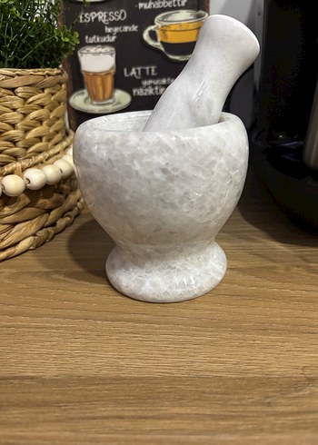 DOĞAL BEYAZ-GRİ MERMER HAVAN - Görsel 3