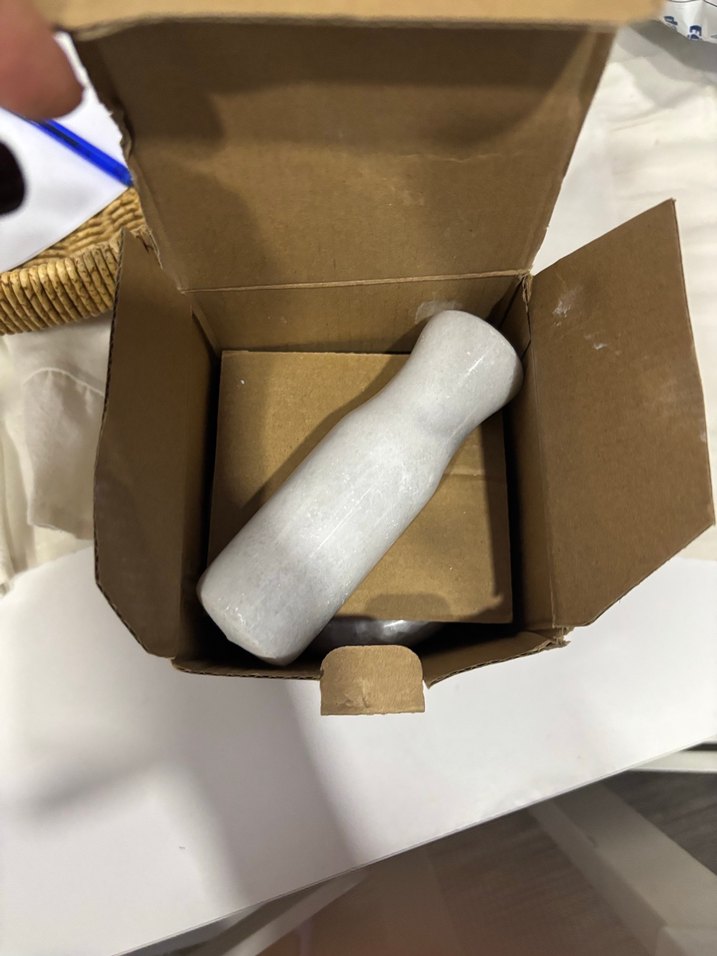 DOĞAL BEYAZ-GRİ MERMER HAVAN - Görsel 5