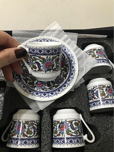  Beden çeşitli Renk KÜTAHYA PORSELEN TOPKAPI FİNCAN TAKIMI