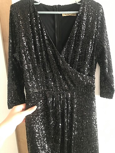 UZUN YARIM KOL FULL PAYET ELBİSE - Görsel 5