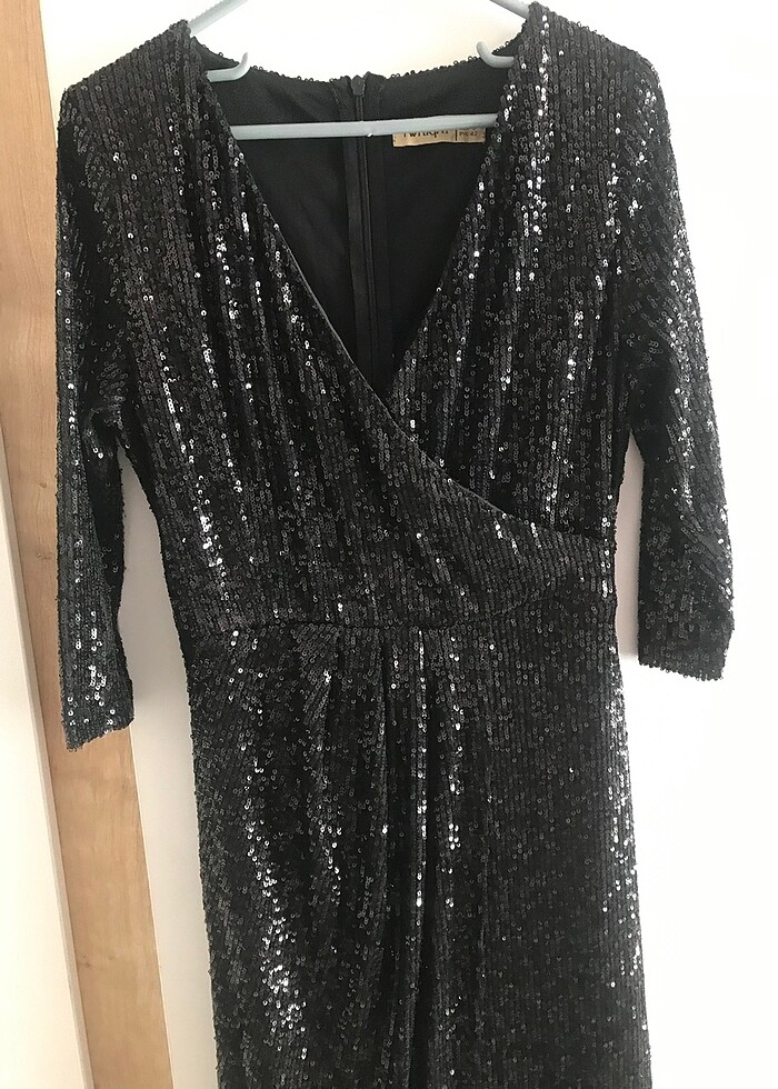 UZUN YARIM KOL FULL PAYET ELBİSE - Görsel 3