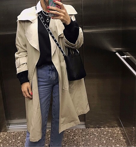 KADRİYE BAŞTÜRK STANDART BEDEN BEJ TRENÇKOT
