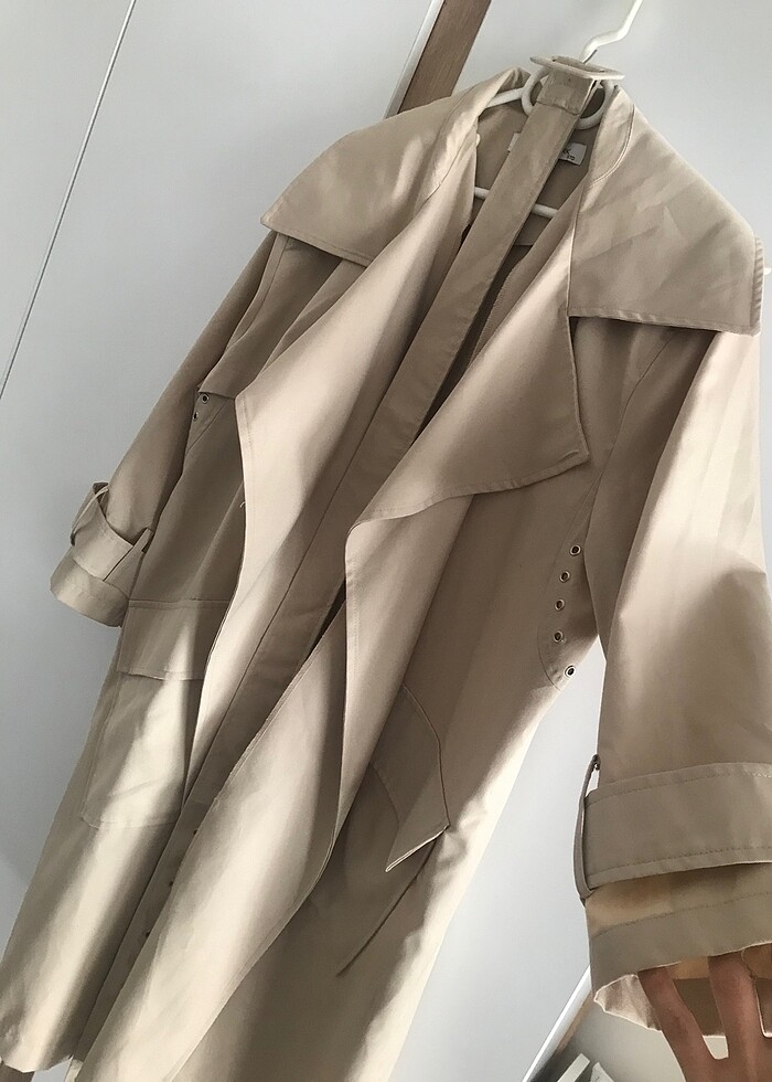 KADRİYE BAŞTÜRK STANDART BEDEN BEJ TRENÇKOT - Görsel 5