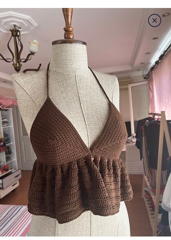 Bohem Tarz Kahverengi Örgü Bralet