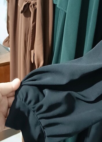 40 Beden siyah Renk Ferace Elbise