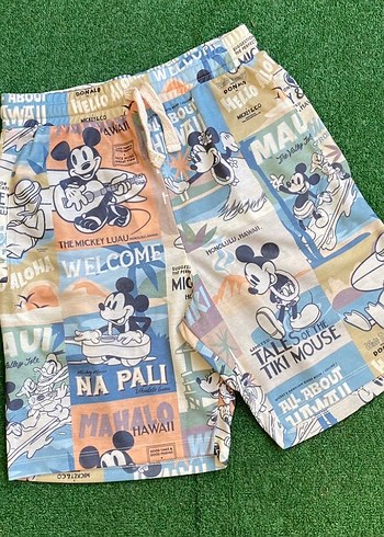 Pastel Renkli Mickey Baskılı Erkek Şort - Görsel 3