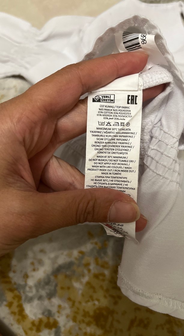 Uzun Kollu Beyaz Fırfırlı Bluz - Görsel 5