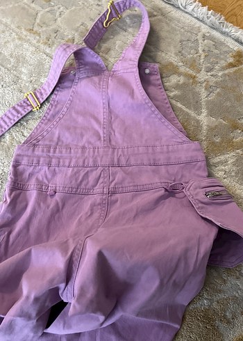 Lila 6/7 yaş kendinden Nakış çantalı Kız Salopet - Görsel 4